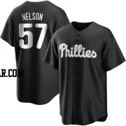 Nick Nelson Men's Philadelphia Phillies Black/White Replica Jersey