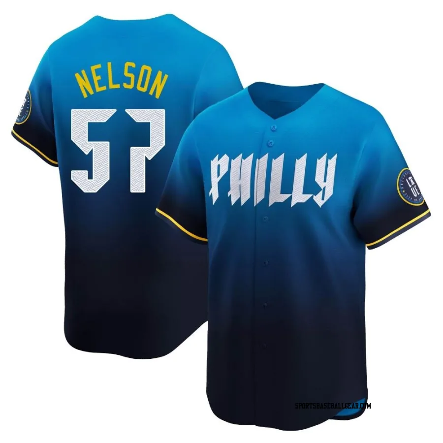 Nick Nelson Men's Philadelphia Phillies Blue Limited 2024 City Connect Jersey