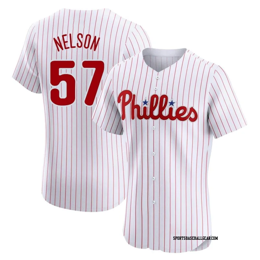 Nick Nelson Men's Philadelphia Phillies White Elite Home Jersey