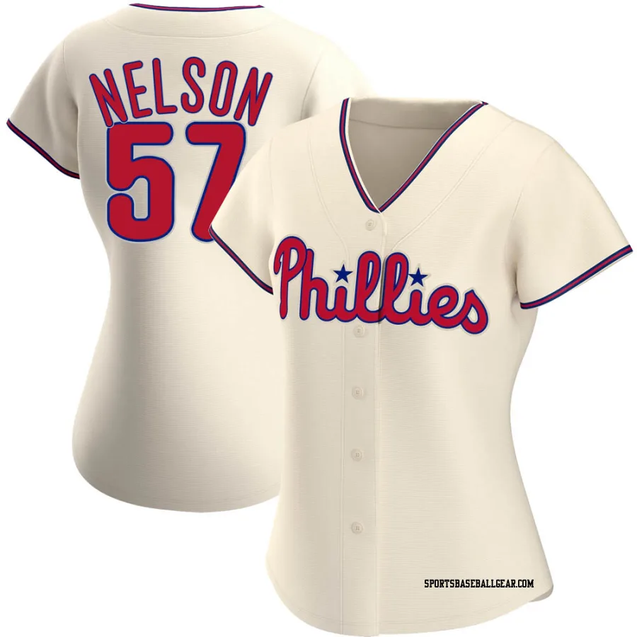 Nick Nelson Women's Philadelphia Phillies Cream Authentic Alternate Jersey