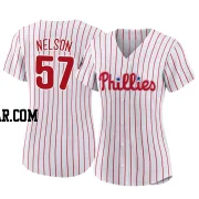 Nick Nelson Women's Philadelphia Phillies White Authentic 2022 World Series Home Jersey