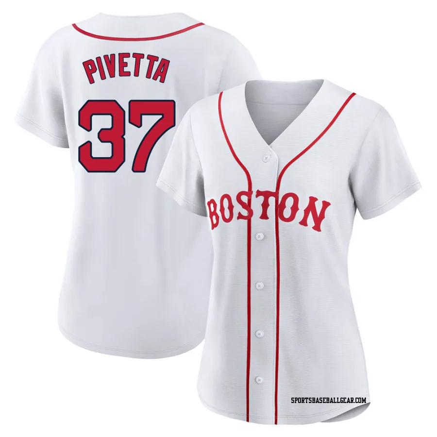 Nick Pivetta Women's Boston Red Sox White Authentic 2021 Patriots' Day Jersey