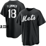 Nick Plummer Men's New York Mets Black/White Replica Jersey