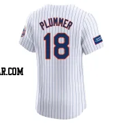 Nick Plummer Men's New York Mets White Elite Home Patch Jersey