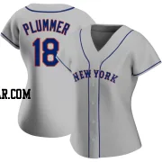 Nick Plummer Women's New York Mets Gray Authentic Road Jersey