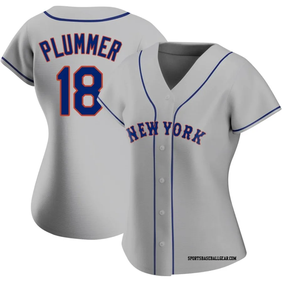 Nick Plummer Women's New York Mets Gray Authentic Road Jersey