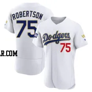 Nick Robertson Men's Los Angeles Dodgers White/Gold Authentic 2021 Gold Program Player Jersey