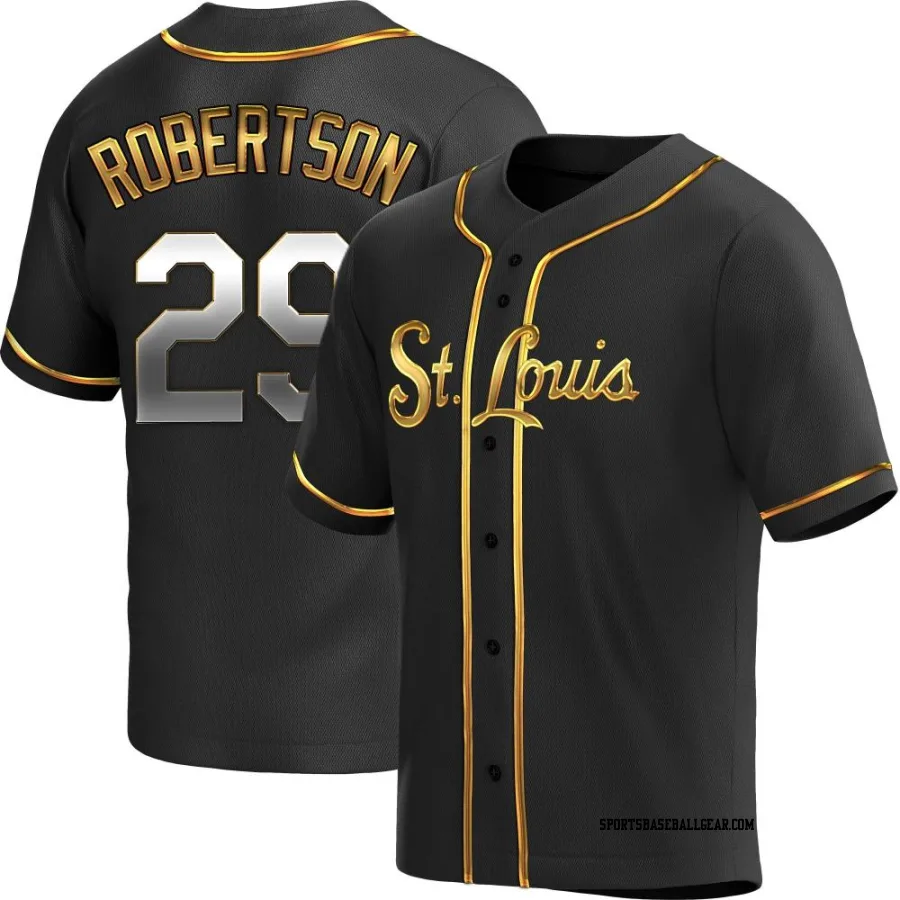 Nick Robertson Men's St. Louis Cardinals Black Golden Replica Alternate Jersey