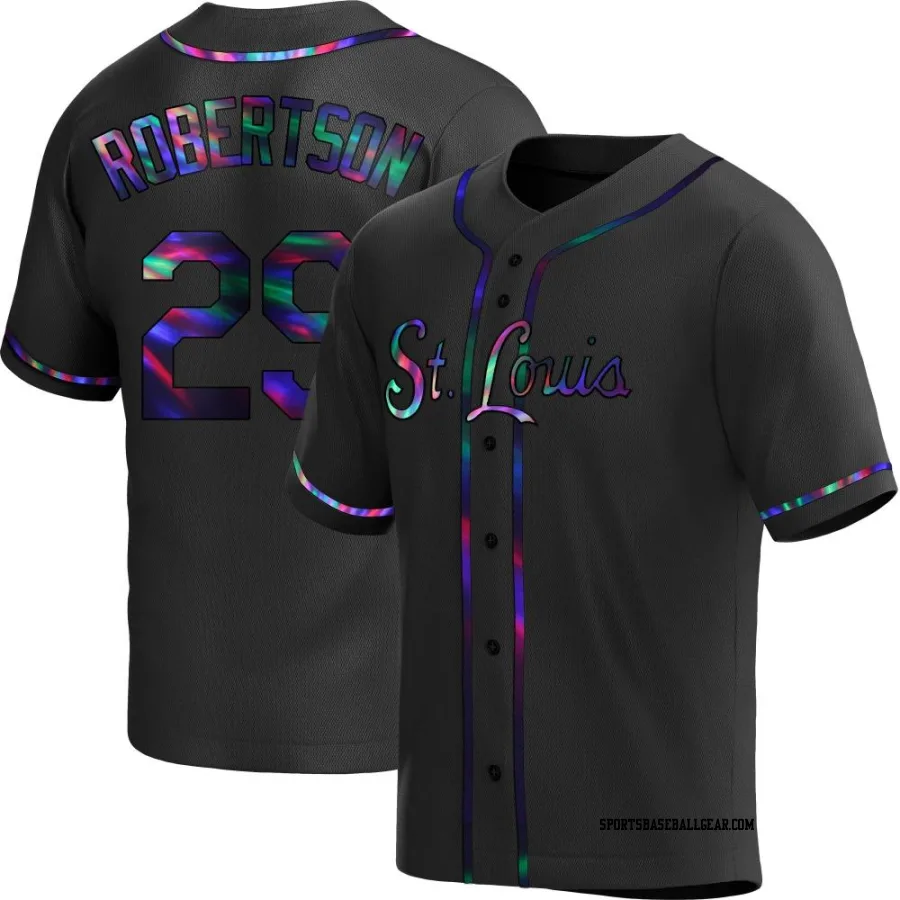 Nick Robertson Men's St. Louis Cardinals Black Holographic Replica Alternate Jersey