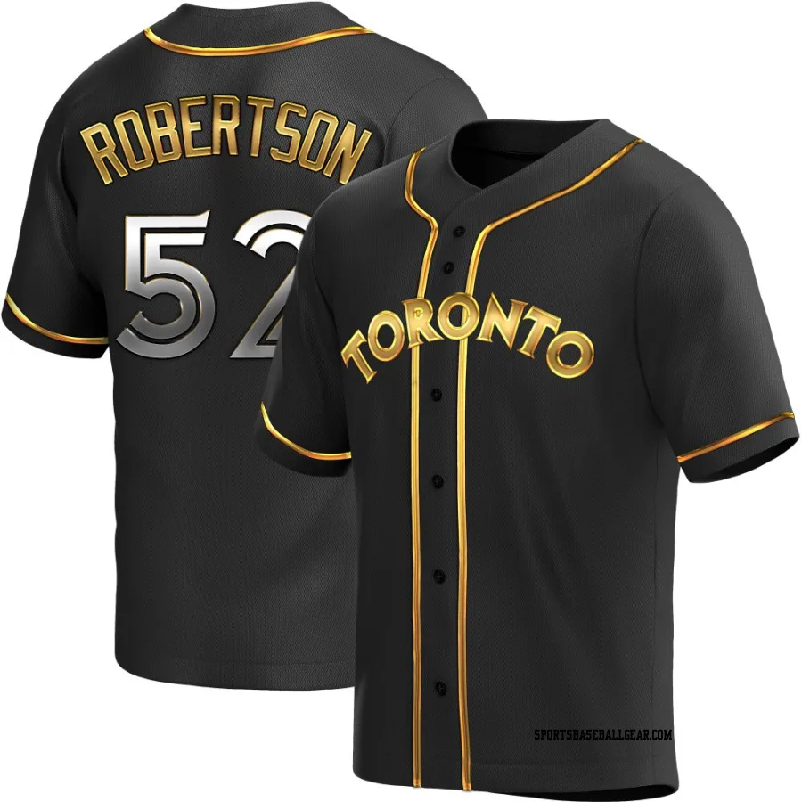 Nick Robertson Men's Toronto Blue Jays Black Golden Replica Alternate Jersey