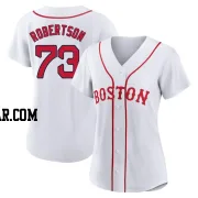 Nick Robertson Women's Boston Red Sox White Authentic 2021 Patriots' Day Jersey