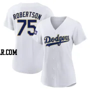 Nick Robertson Women's Los Angeles Dodgers White/Gold Authentic 2021 Gold Program Player Jersey