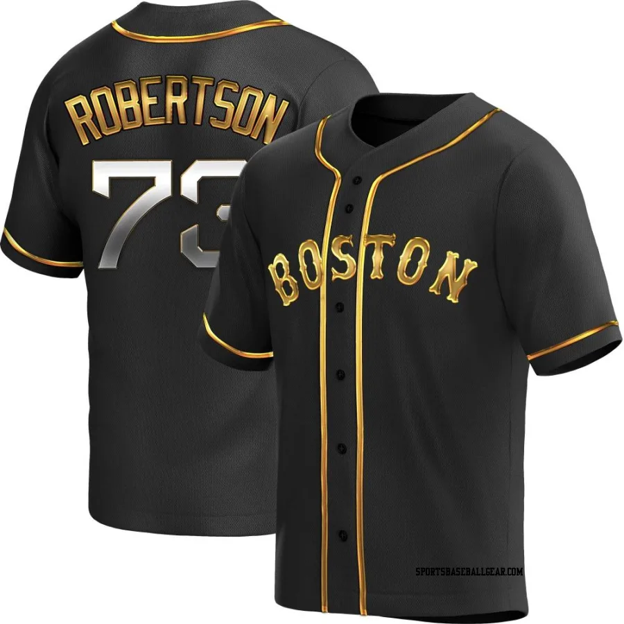 Nick Robertson Youth Boston Red Sox Black Golden Replica Alternate Jersey