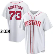 Nick Robertson Youth Boston Red Sox White Replica 2021 Patriots' Day Jersey