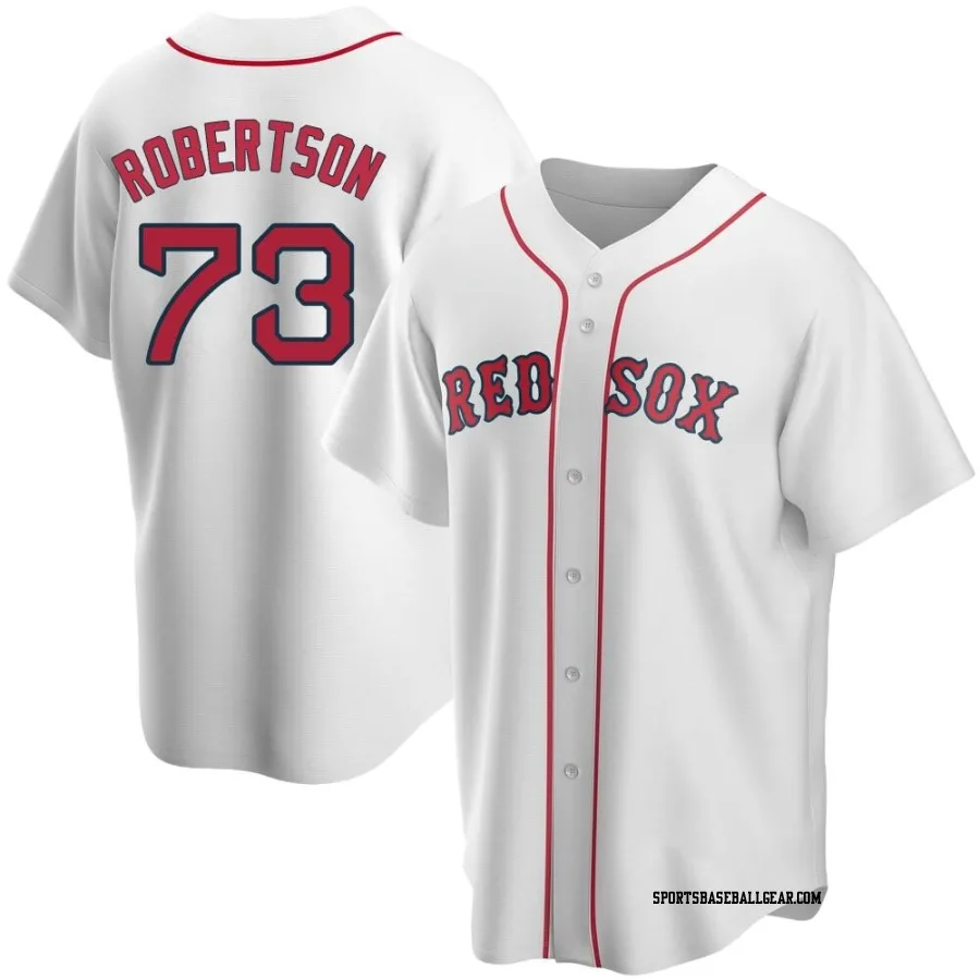 Nick Robertson Youth Boston Red Sox White Replica Home Jersey