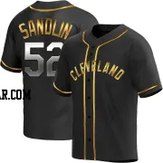 Nick Sandlin Men's Cleveland Guardians Black Golden Replica Alternate Jersey