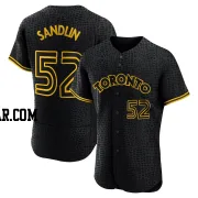 Nick Sandlin Men's Toronto Blue Jays Black Authentic Snake Skin City Jersey