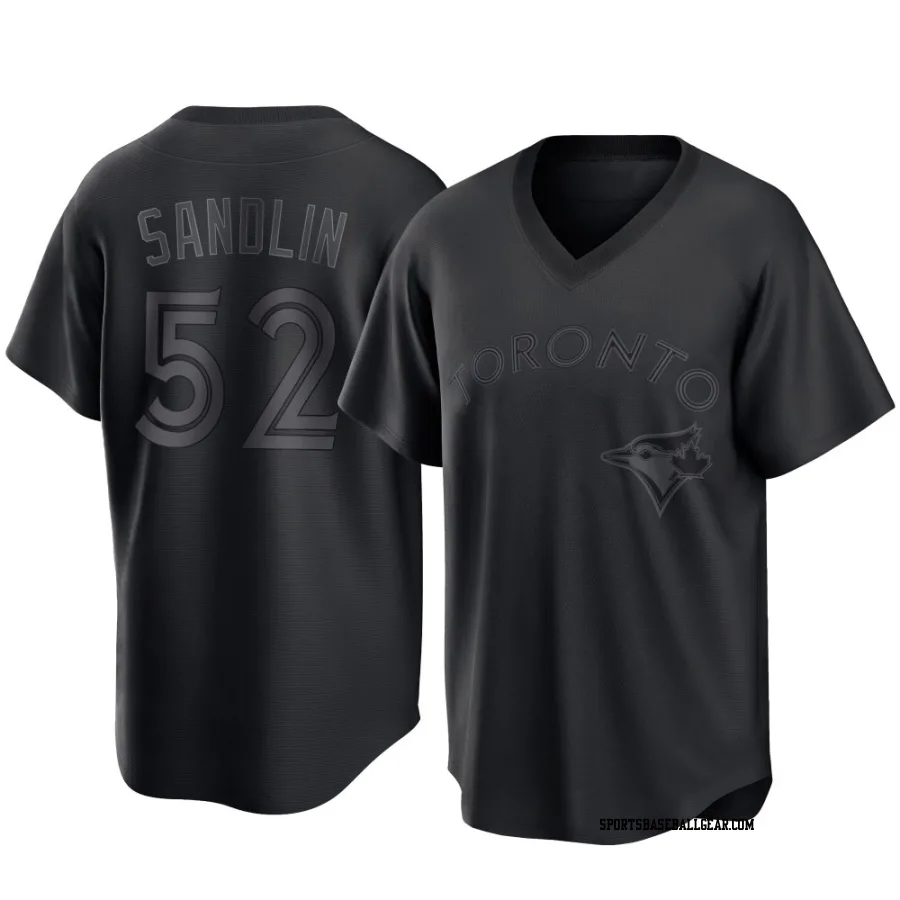 Nick Sandlin Men's Toronto Blue Jays Black Replica Pitch Fashion Jersey