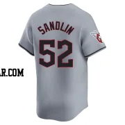 Nick Sandlin Youth Cleveland Guardians Gray Limited Road Jersey