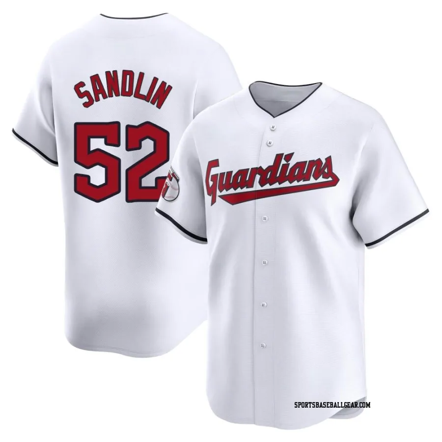 Nick Sandlin Youth Cleveland Guardians White Limited Home Jersey