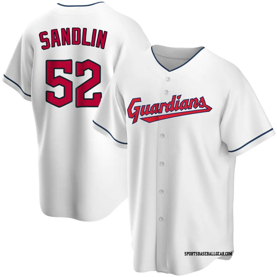 Nick Sandlin Youth Cleveland Guardians White Replica Home Jersey