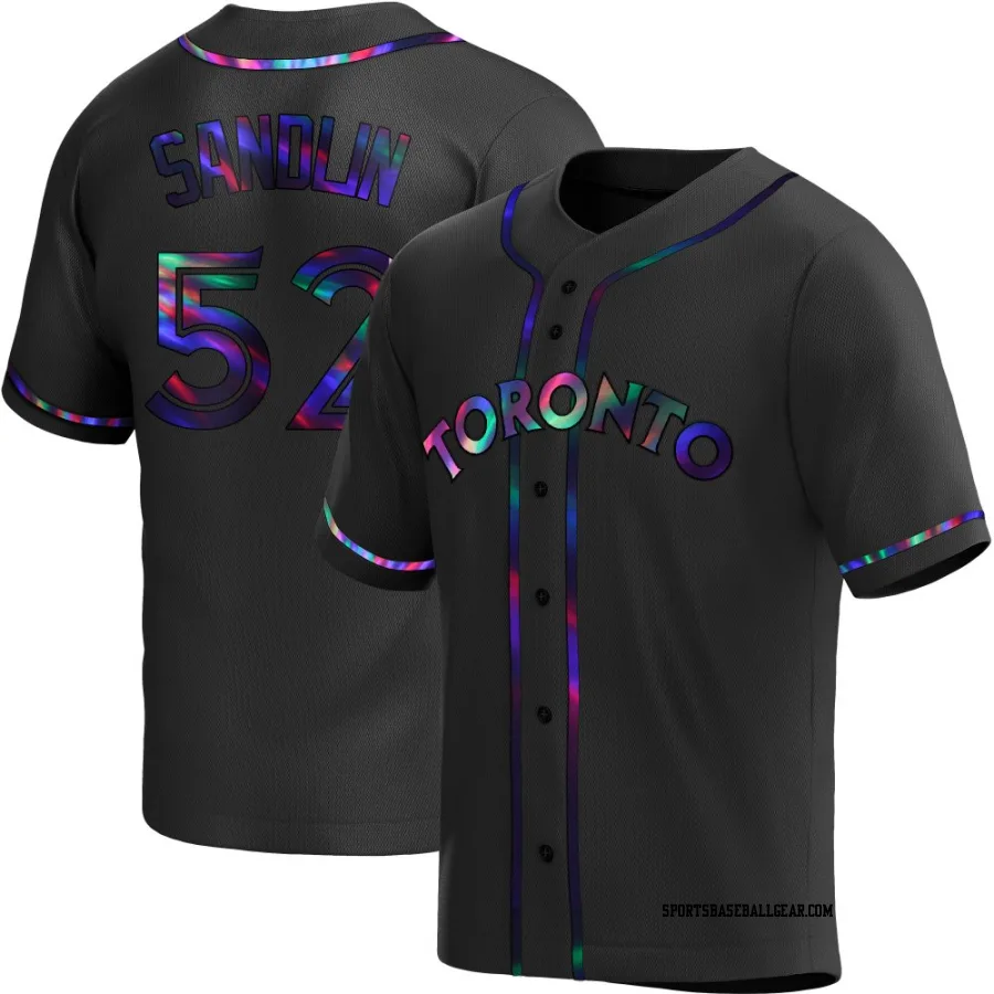 Nick Sandlin Youth Toronto Blue Jays Black Holographic Replica Alternate Jersey