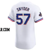 Nick Snyder Men's Texas Rangers Gold Elite White 2024 Collection Jersey