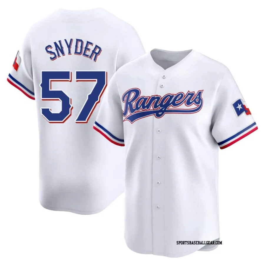 Nick Snyder Men's Texas Rangers White Limited Home Jersey