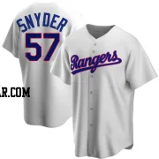 Nick Snyder Men's Texas Rangers White Replica Home Cooperstown Collection Jersey