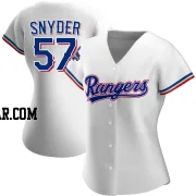 Nick Snyder Women's Texas Rangers White Authentic Home 2023 World Series Champions Jersey