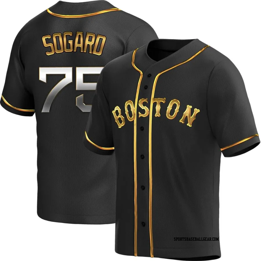 Nick Sogard Men's Boston Red Sox Black Golden Replica Alternate Jersey