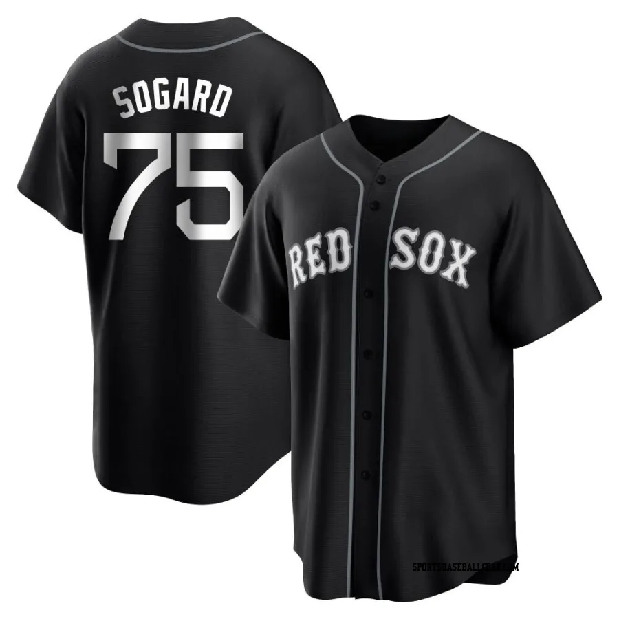 Nick Sogard Men's Boston Red Sox Black/White Replica Jersey