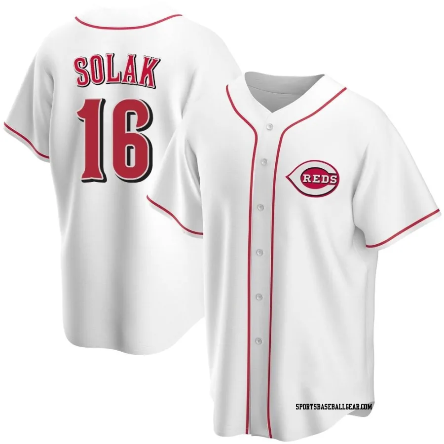 Nick Solak Youth Cincinnati Reds White Replica Home Jersey