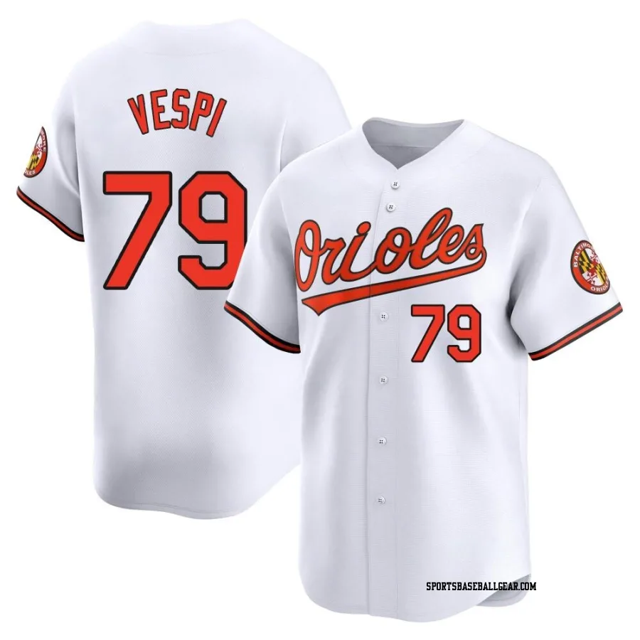 Nick Vespi Men's Baltimore Orioles White Limited Home Jersey