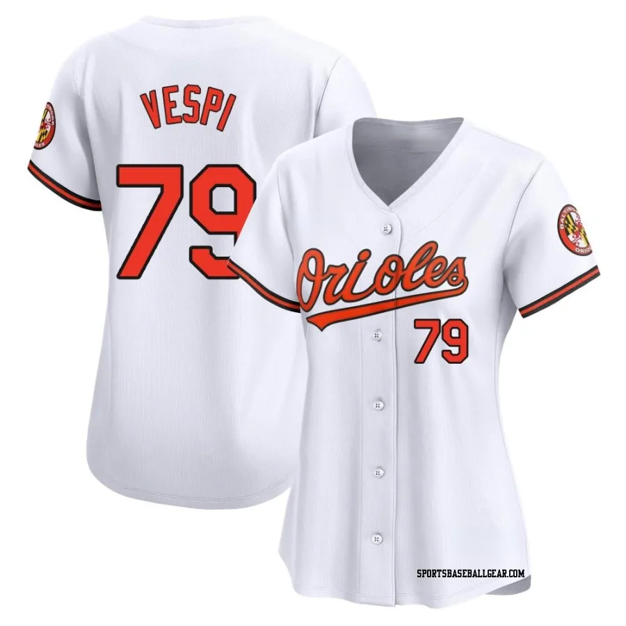 Nick Vespi Women's Baltimore Orioles White Limited Home Jersey