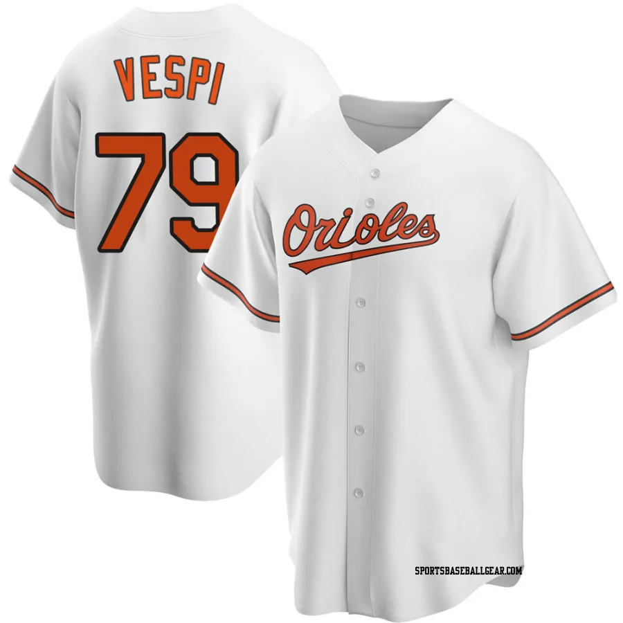 Nick Vespi Youth Baltimore Orioles White Replica Home Jersey