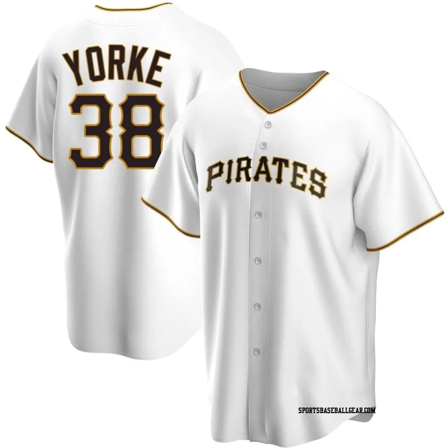 Nick Yorke Men's Pittsburgh Pirates White Replica Home Jersey