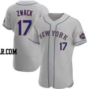 Nick Zwack Men's New York Mets Gray Authentic Road Jersey