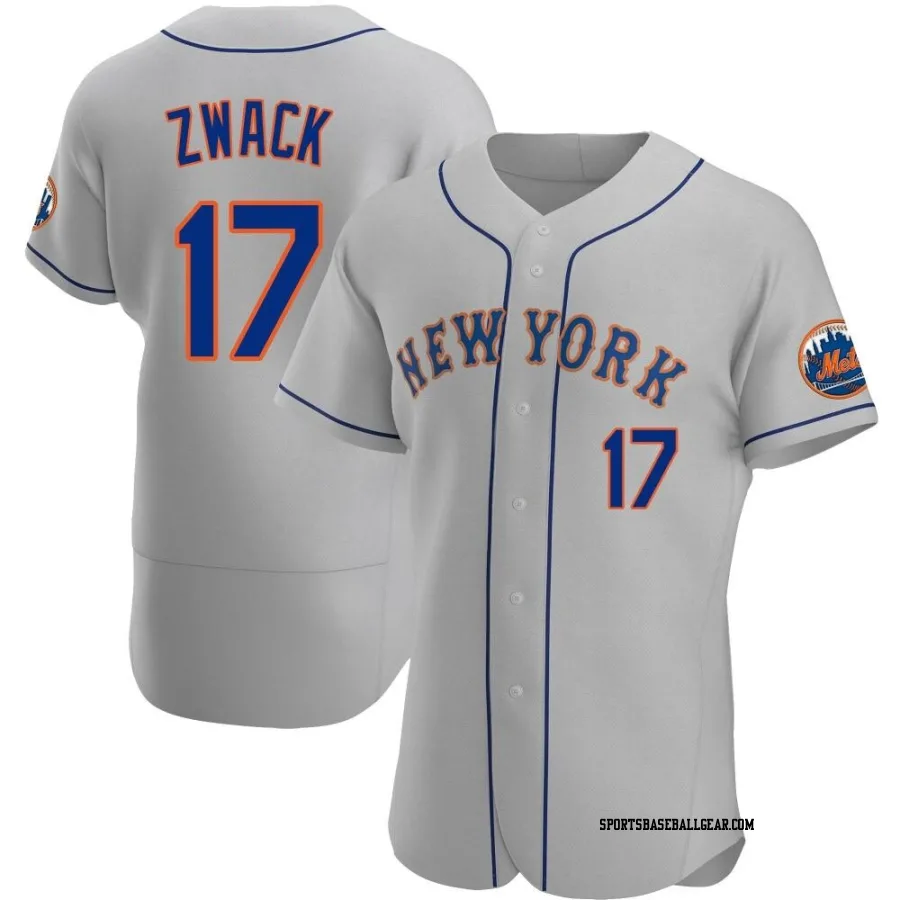 Nick Zwack Men's New York Mets Gray Authentic Road Jersey