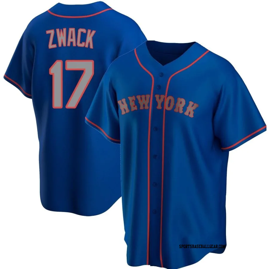 Nick Zwack Youth New York Mets Royal Replica Alternate Road Jersey