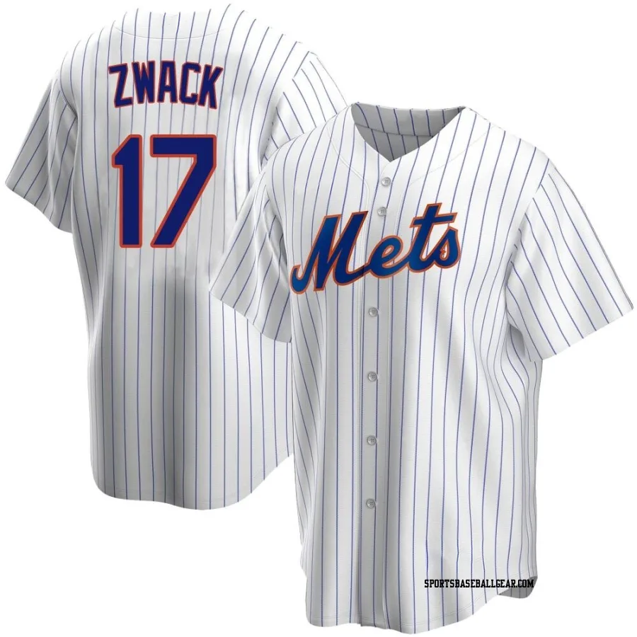 Nick Zwack Youth New York Mets White Replica Home Jersey