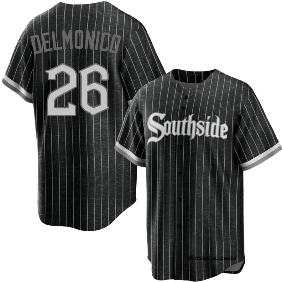 Nicky Delmonico Men's Chicago White Sox Black Replica 2021 City Connect Jersey