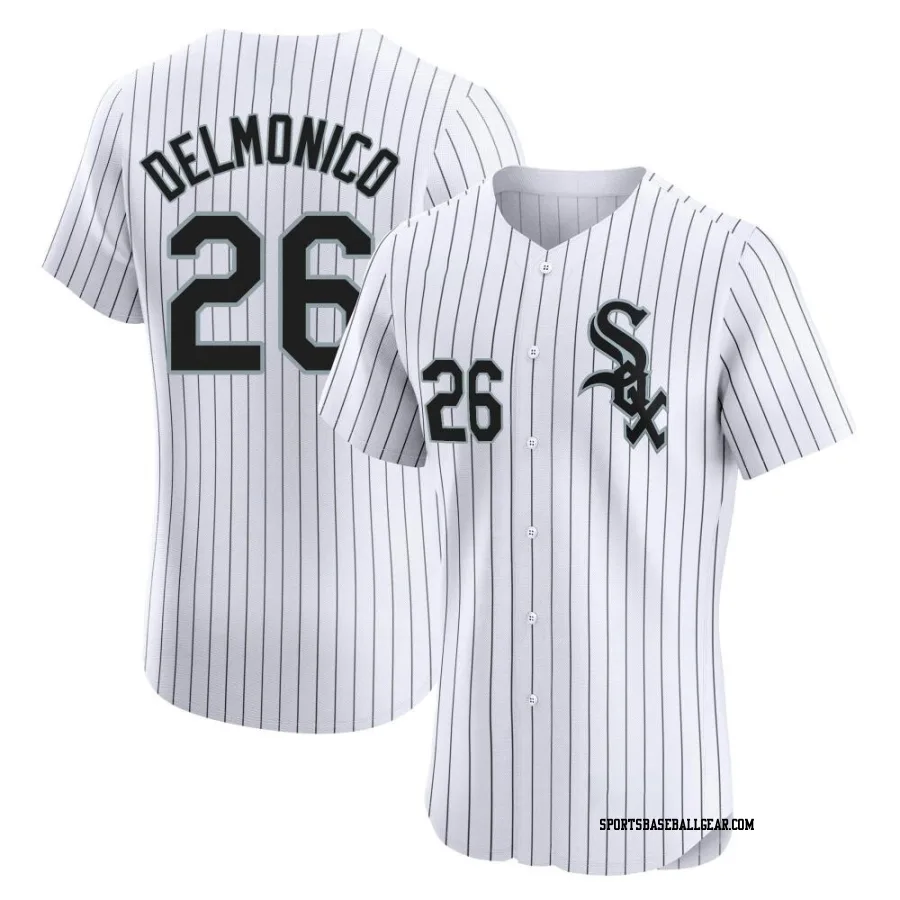 Nicky Delmonico Men's Chicago White Sox White Elite Home Jersey