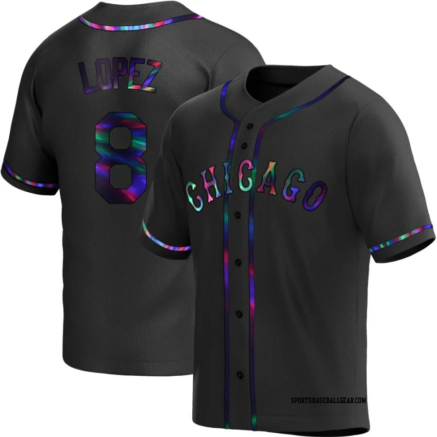 Nicky Lopez Men's Chicago White Sox Black Holographic Replica Alternate Jersey