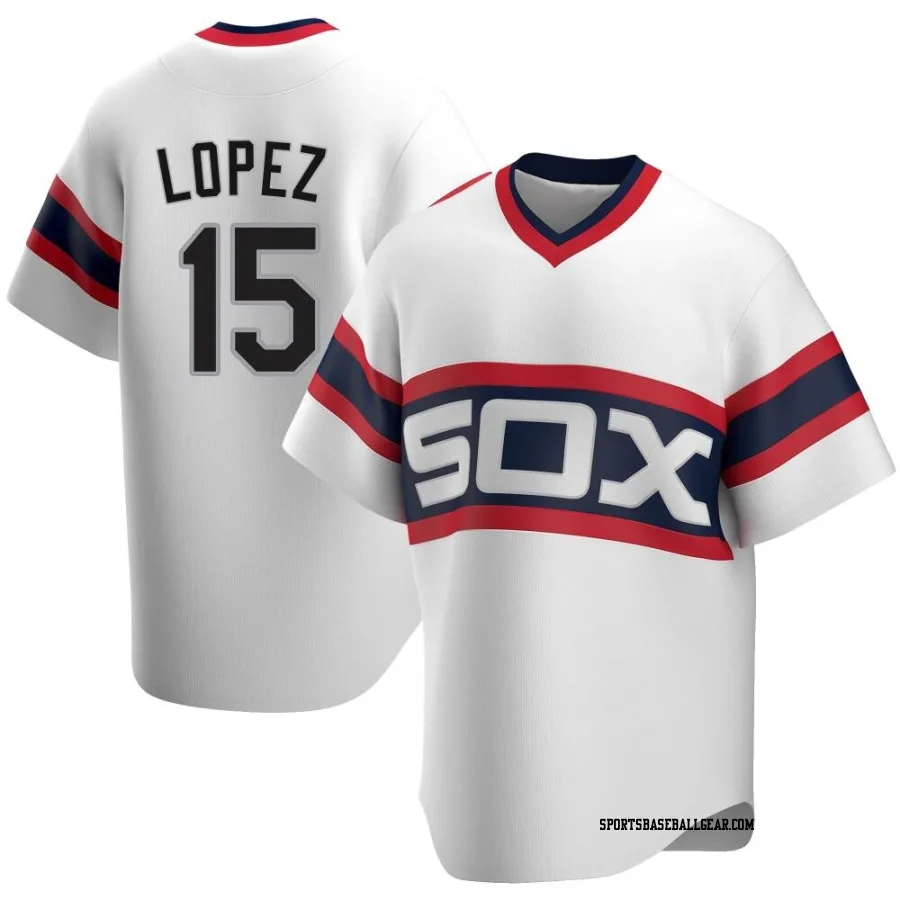 Nicky Lopez Men's Chicago White Sox White Replica Cooperstown Collection Jersey