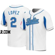 Nicky Lopez Men's Italy Baseball White Replica 2023 World Baseball Classic Jersey