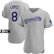 Nicky Lopez Men's Kansas City Royals Gray Authentic Road Jersey