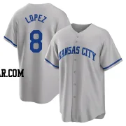 Nicky Lopez Men's Kansas City Royals Gray Replica 2022 Road Jersey