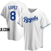 Nicky Lopez Men's Kansas City Royals White Replica Home Jersey