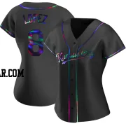 Nicky Lopez Women's Kansas City Royals Black Holographic Replica Alternate Jersey